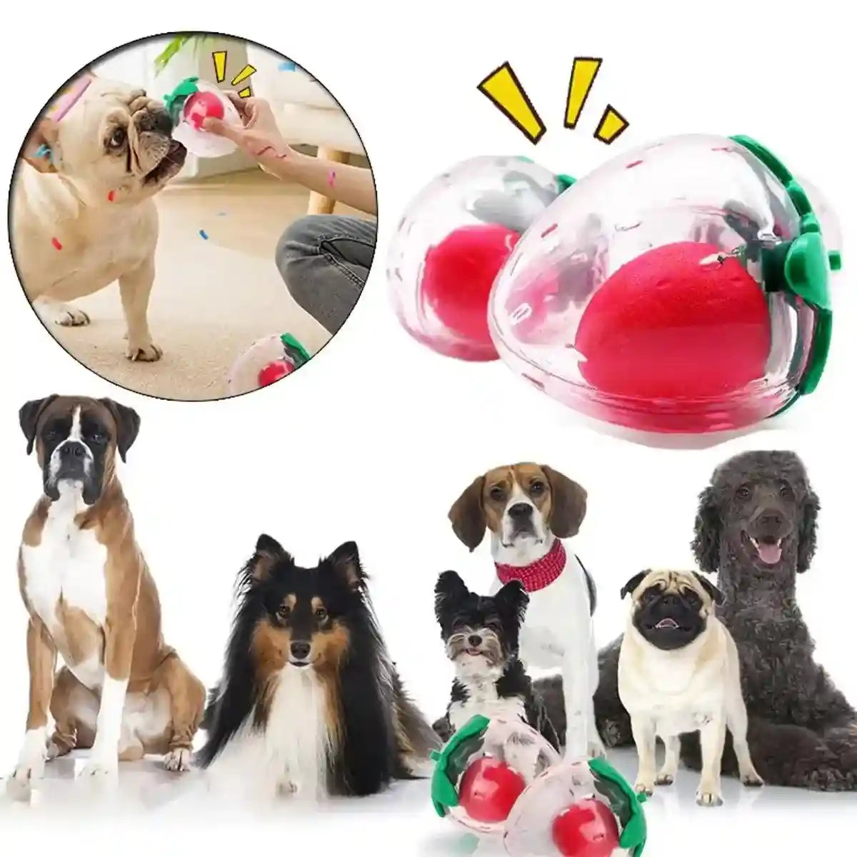 Strawberry Squeaky Dog Toy Durable Chew Toy for Interactive Play