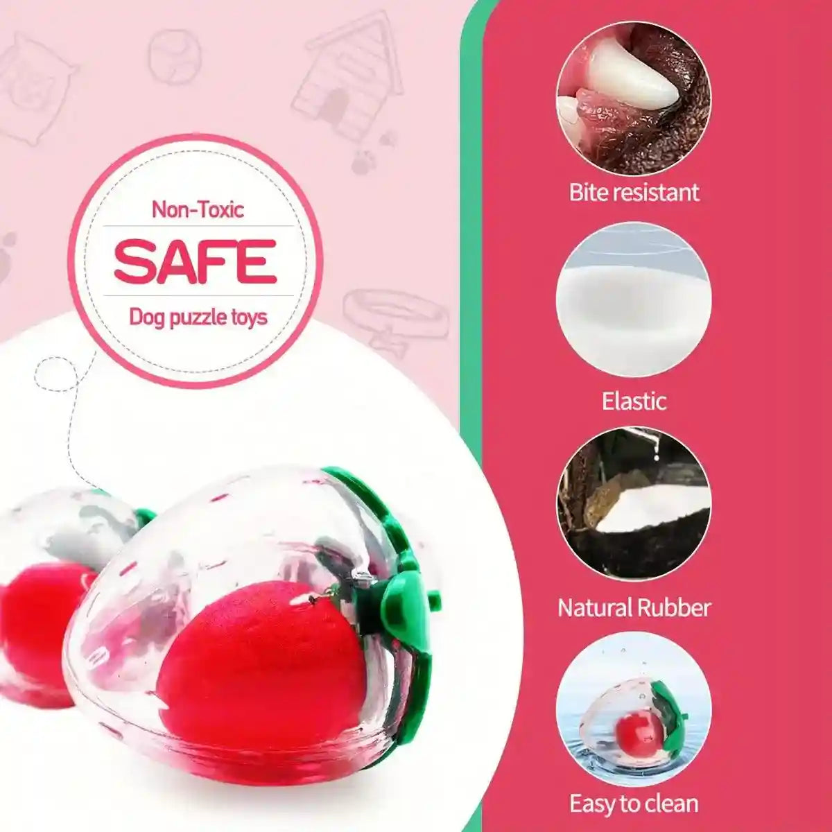 Strawberry Squeaky Dog Toy Durable Chew Toy for Interactive Play