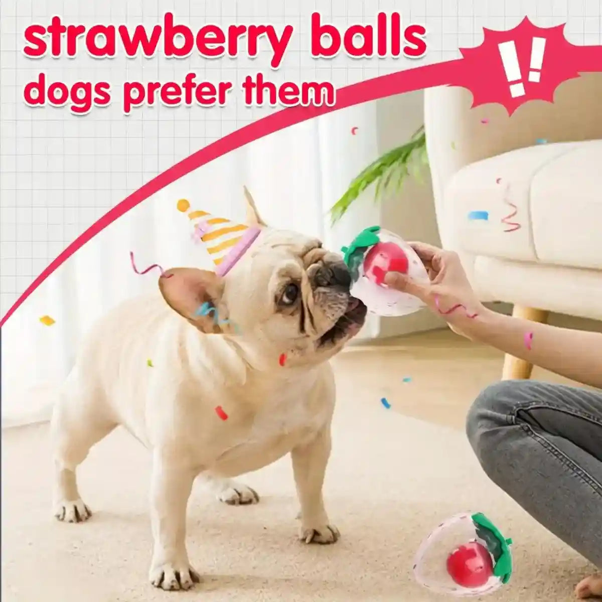 Strawberry Squeaky Dog Toy Durable Chew Toy for Interactive Play