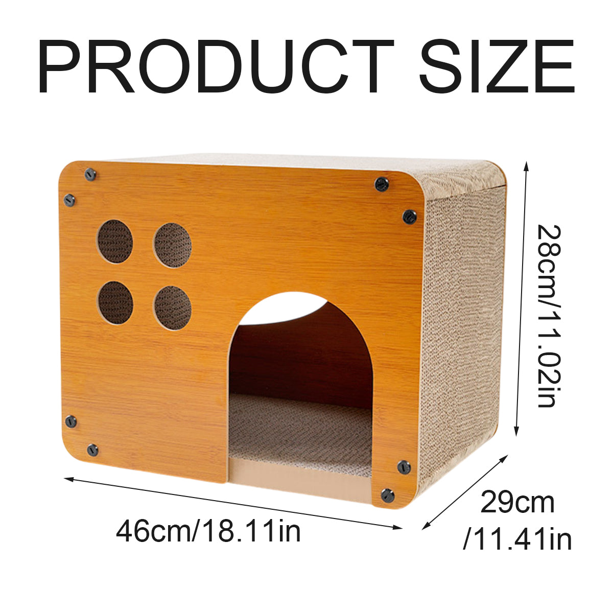 Cat Scratching Board 2 In 1 Wooden Cat Bed