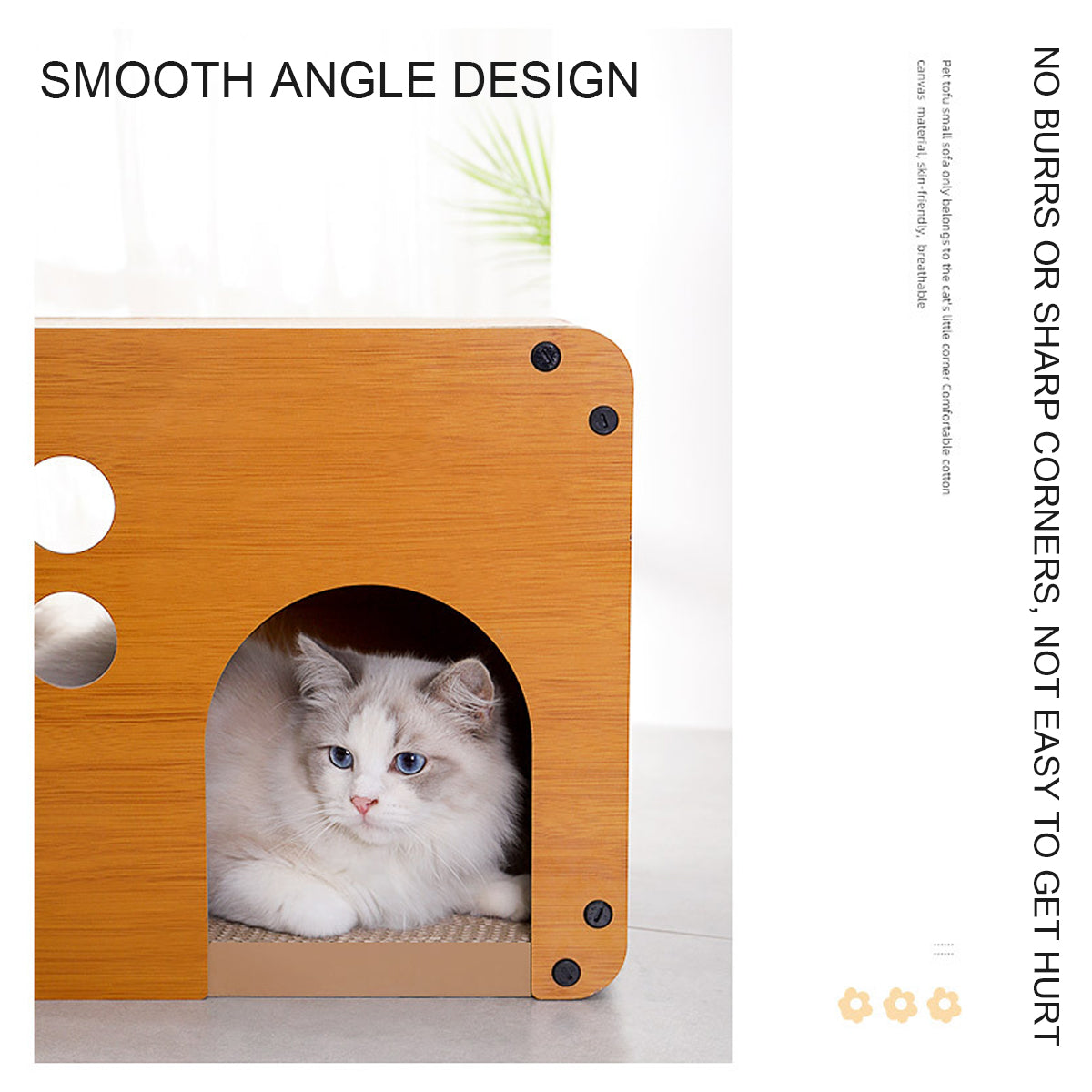 Cat Scratching Board 2 In 1 Wooden Cat Bed