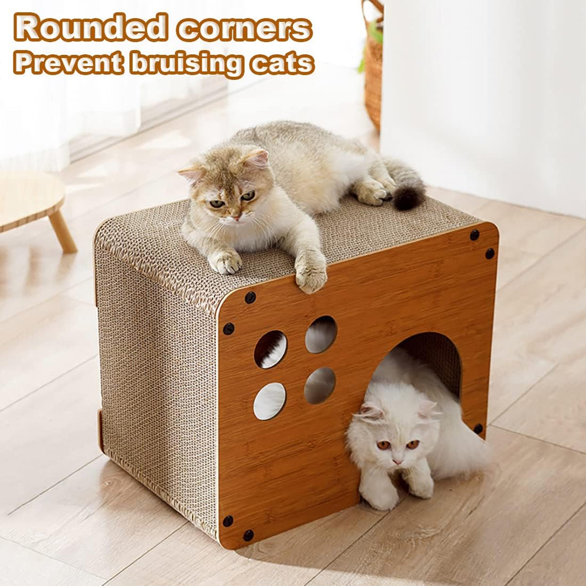 Cat Scratching Board 2 In 1 Wooden Cat Bed