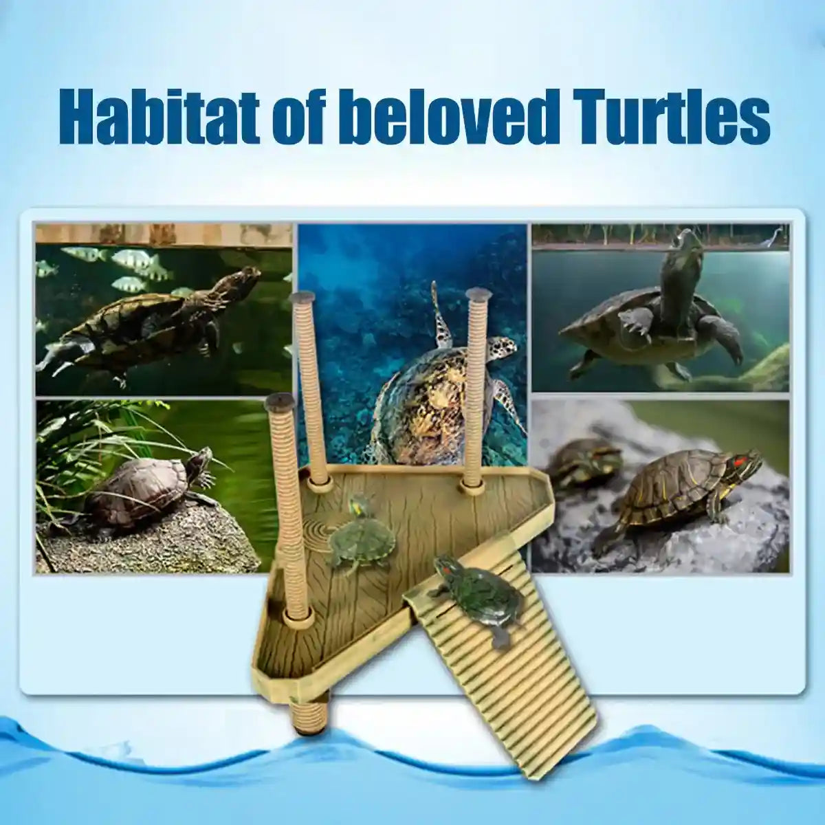 Basking Turtle Platform with Ramp for Aquarium Reptile Tanks