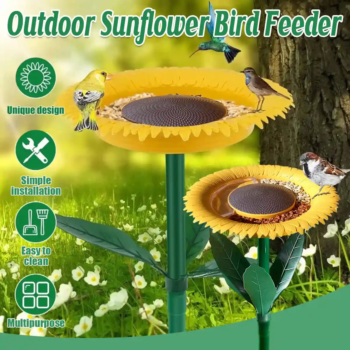 Sunflower Bird Feeder Outdoor Hanging Wild Bird Feeding Station