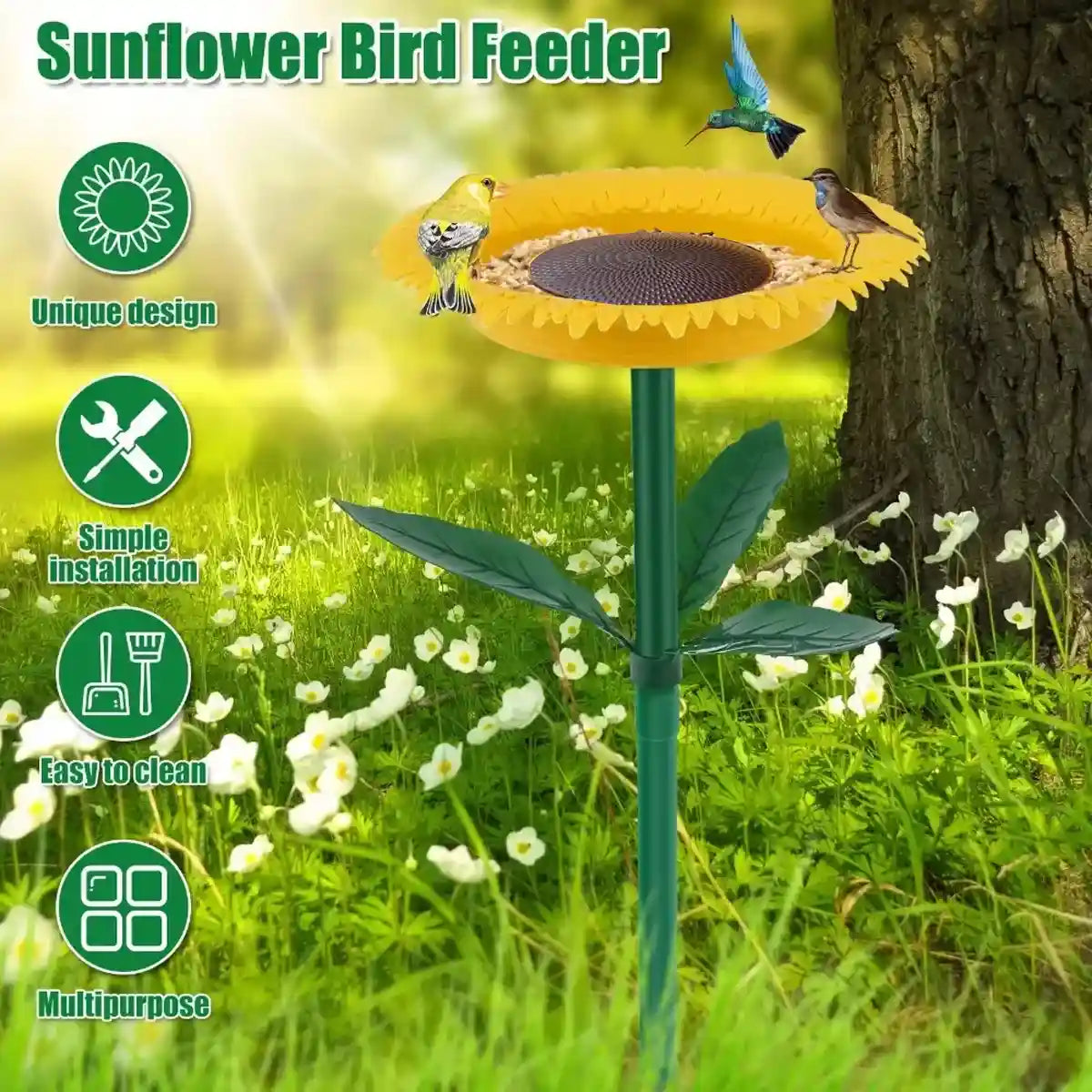 Sunflower Bird Feeder Outdoor Hanging Wild Bird Feeding Station