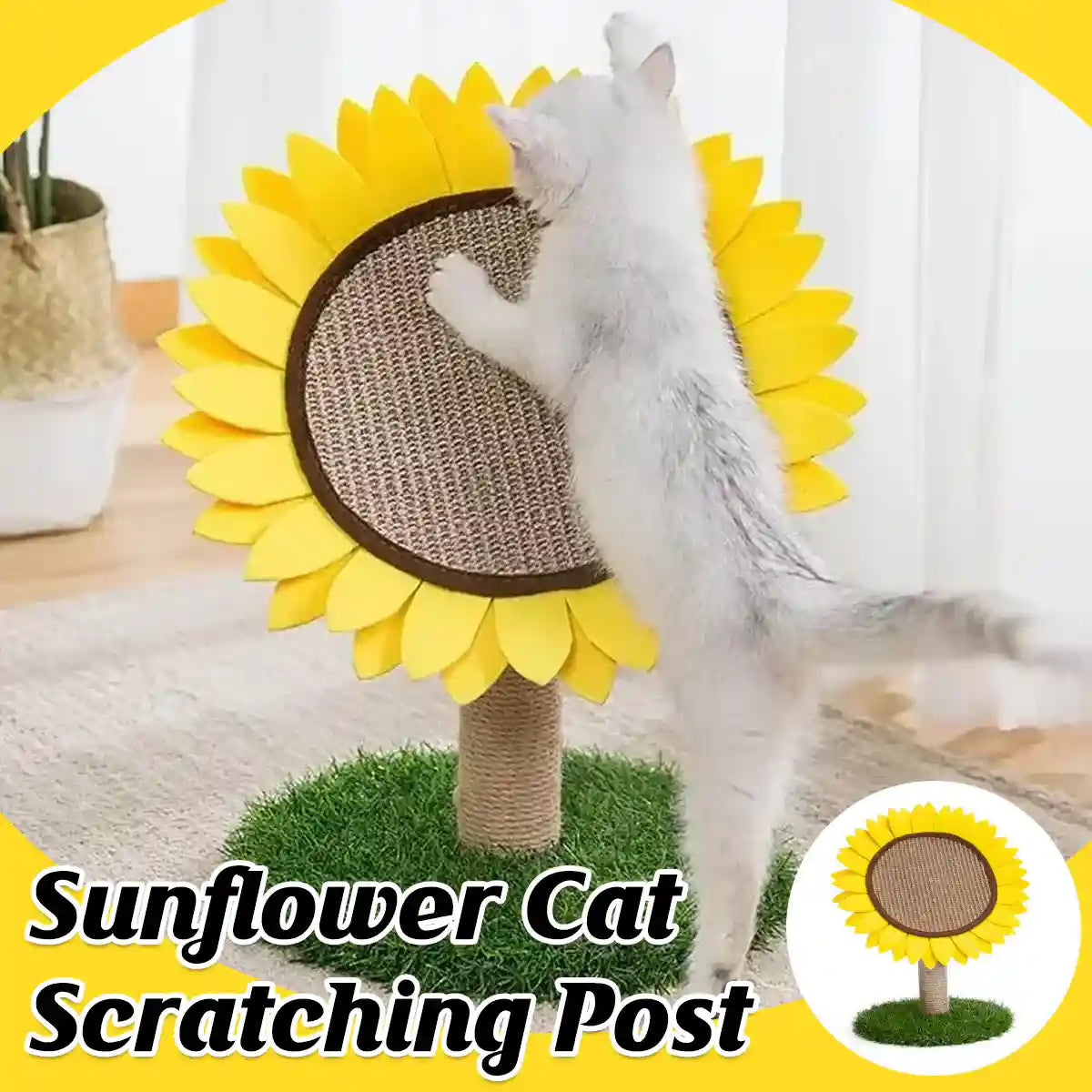 Sunflower Cat Scratching Post Decorative Sisal Climbing Rack