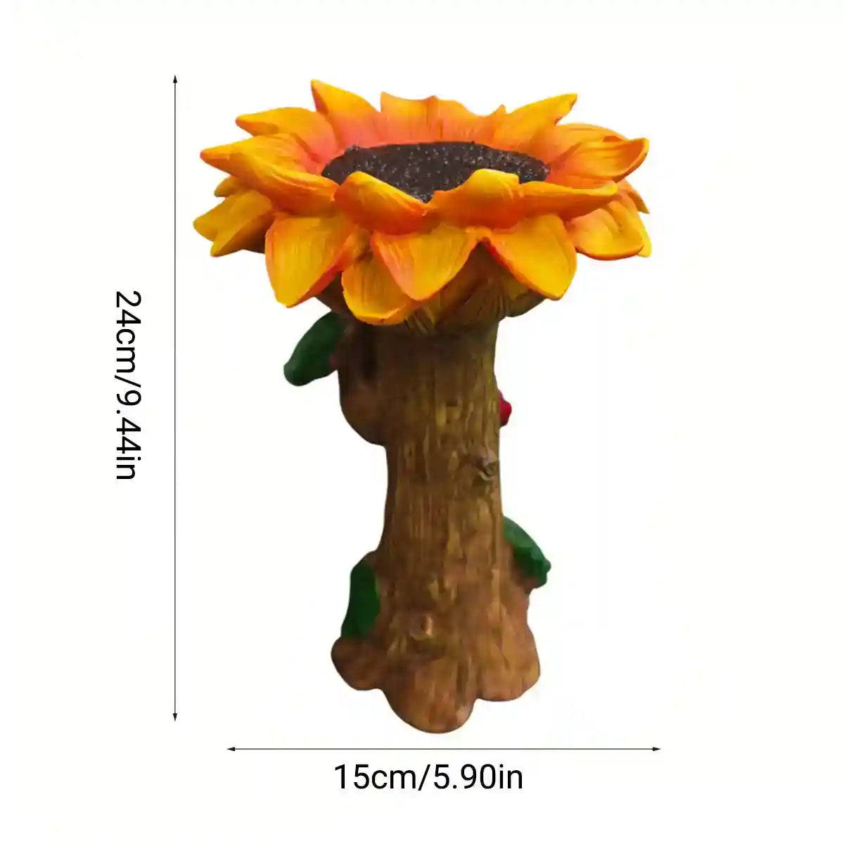 Resin Gardening Ornaments Sunflower Bird Drinker Sunflower Crafts Ornaments