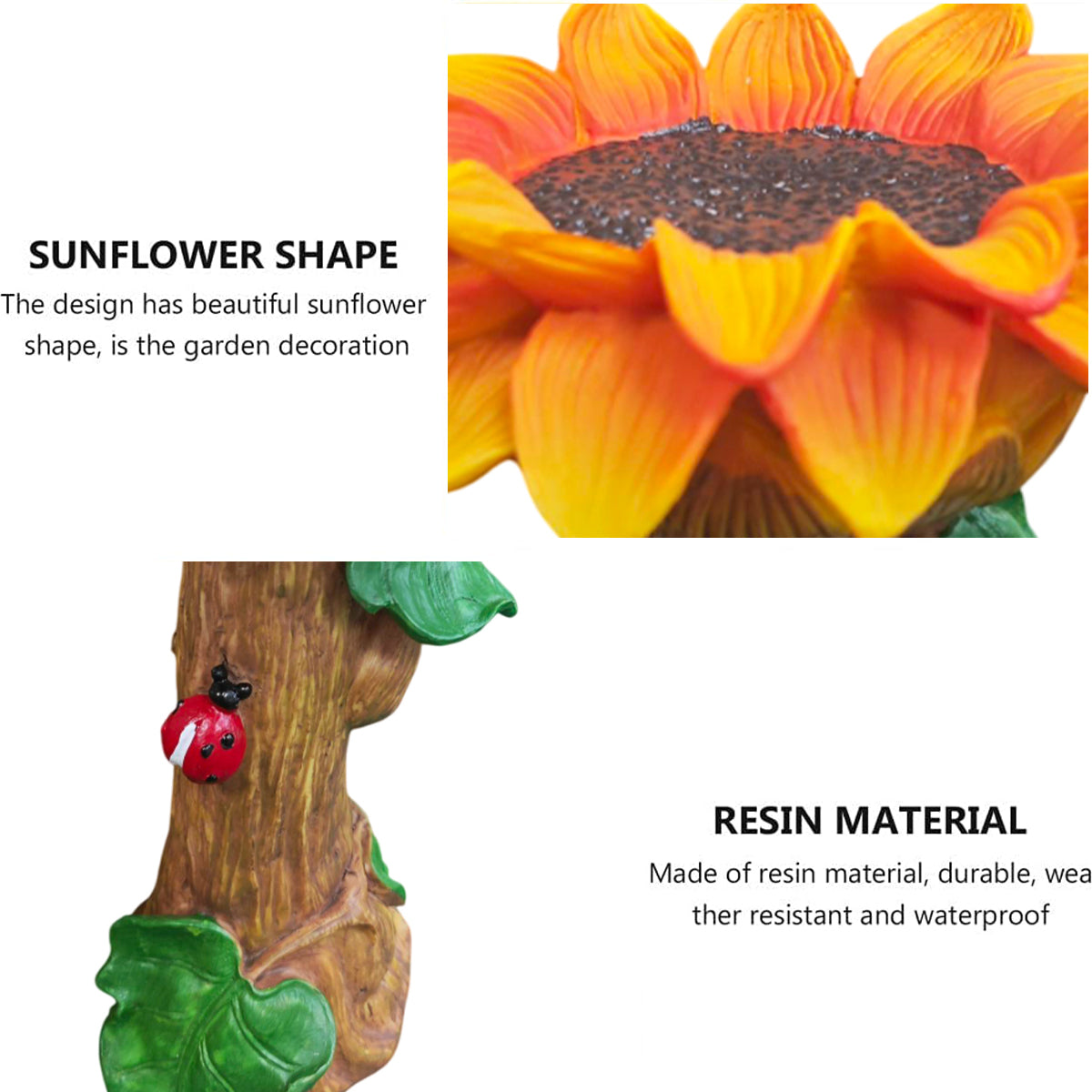 Resin Gardening Ornaments Sunflower Bird Drinker Sunflower Crafts Ornaments