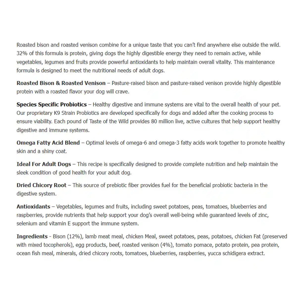 Taste of the Wild High Prairie Canine 5.6kg/12.2kg