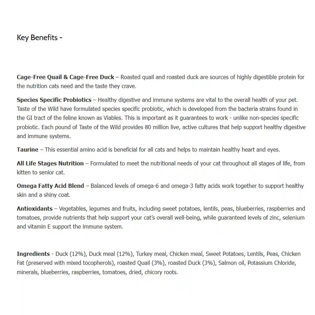 Taste of the Wild Lowland Creek Feline 2kg/6.6kg