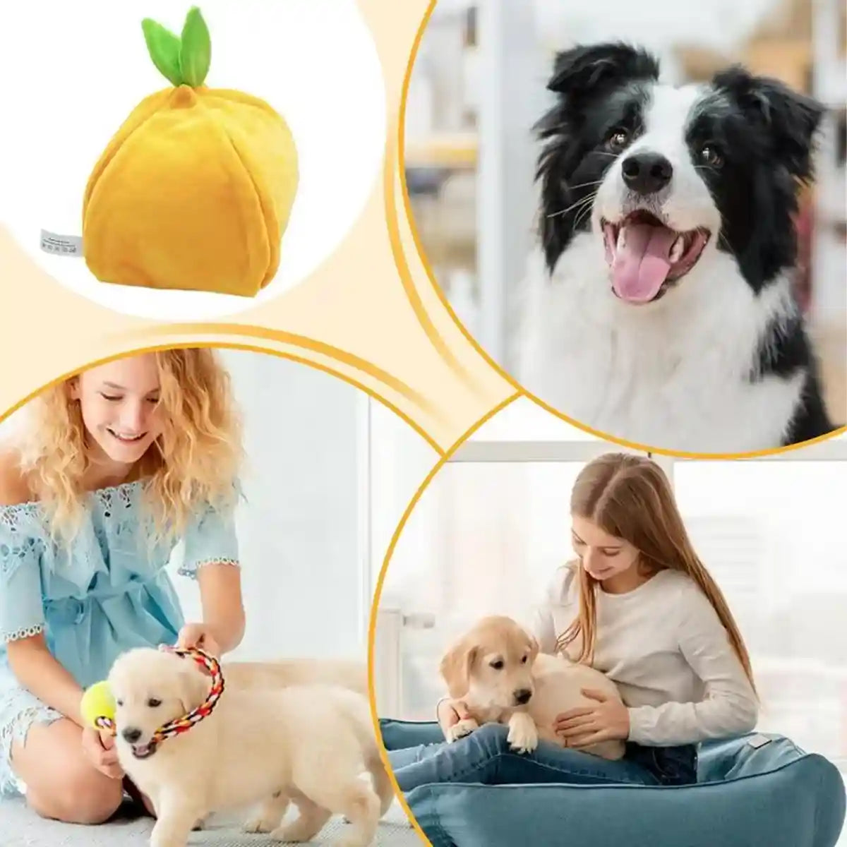 Interactive Orange Plush Snuffle Toy for Dogs