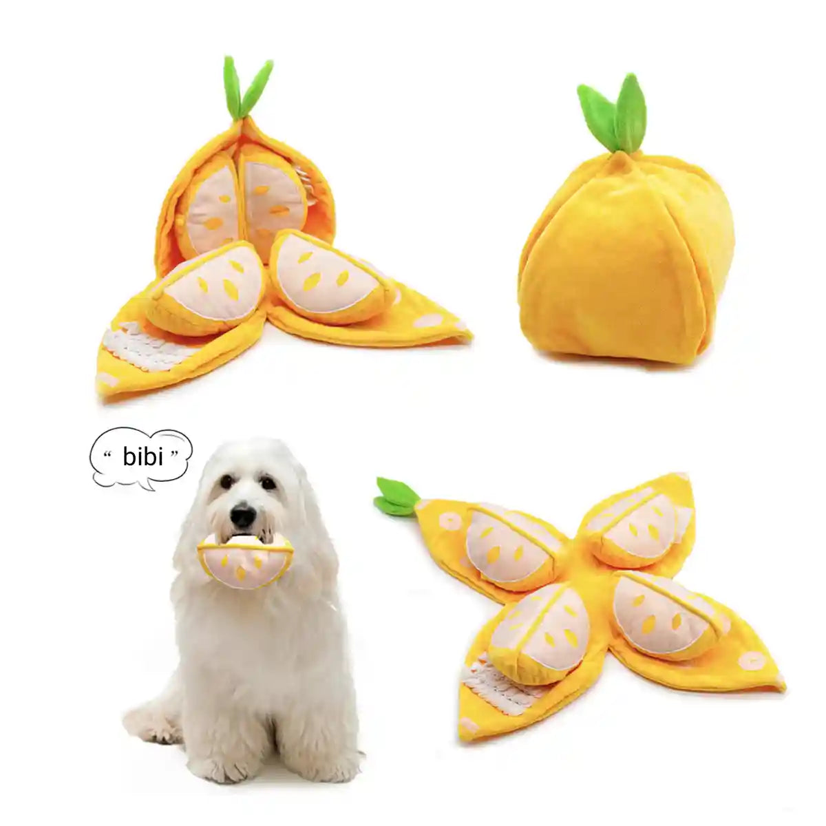 Interactive Orange Plush Snuffle Toy for Dogs