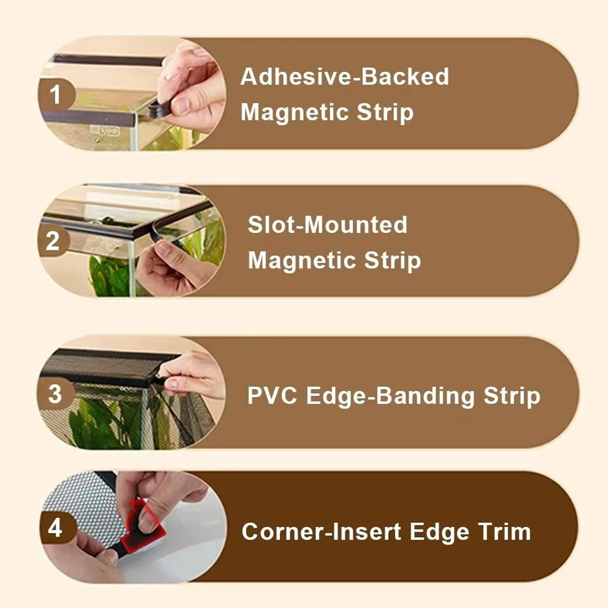 Fish Tank Cover Anti-Jump Net with Magnetic Mount (40 x 60 cm)