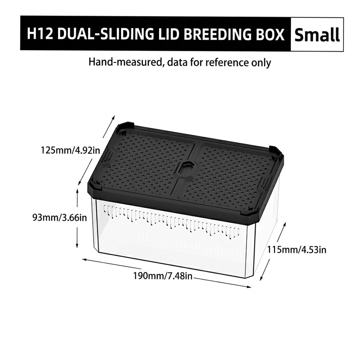 Stackable Reptile Terrarium Breeding Box with Magnetic Lid (Small)