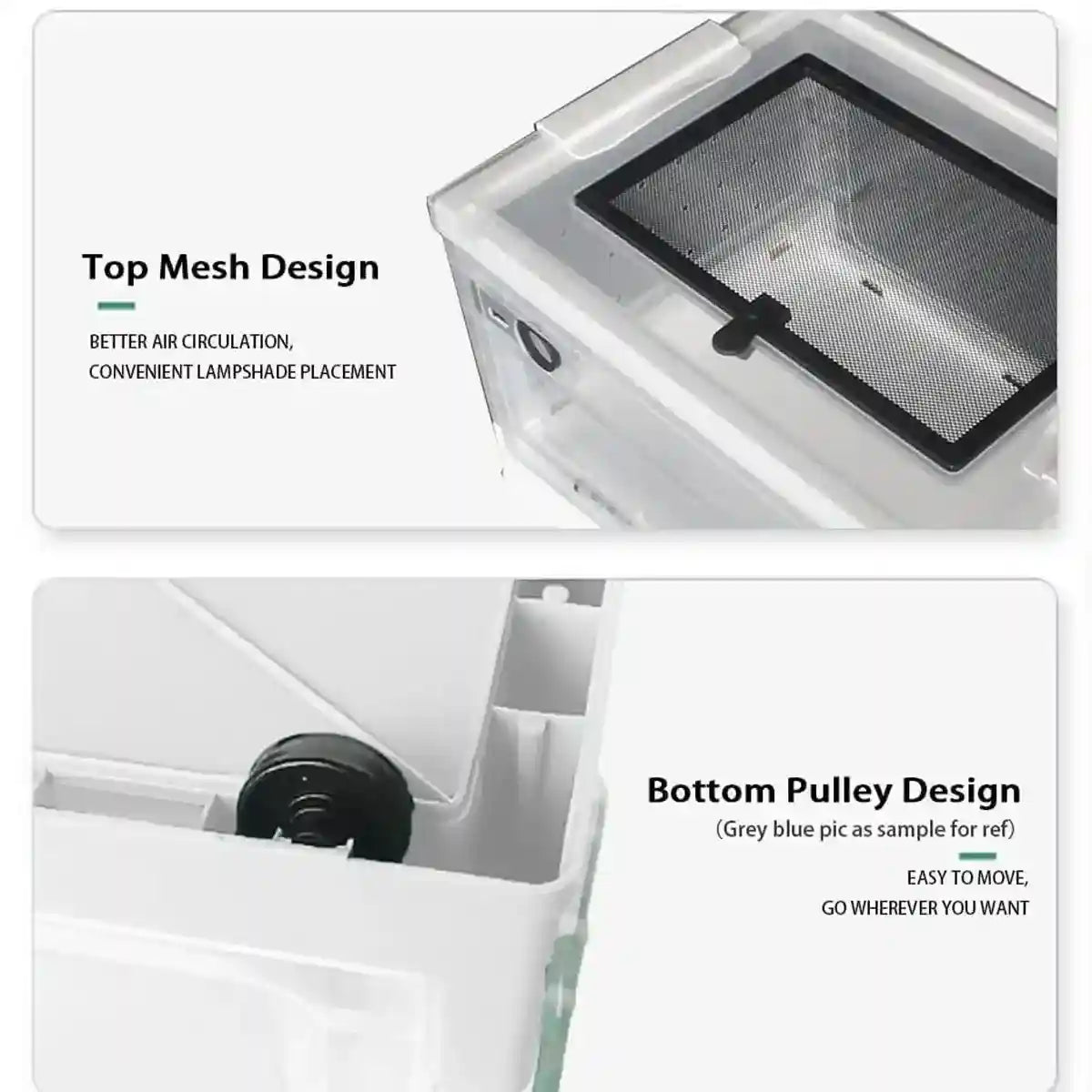 Foldable Transparent Small Pet Breeding Box with Mesh Lid