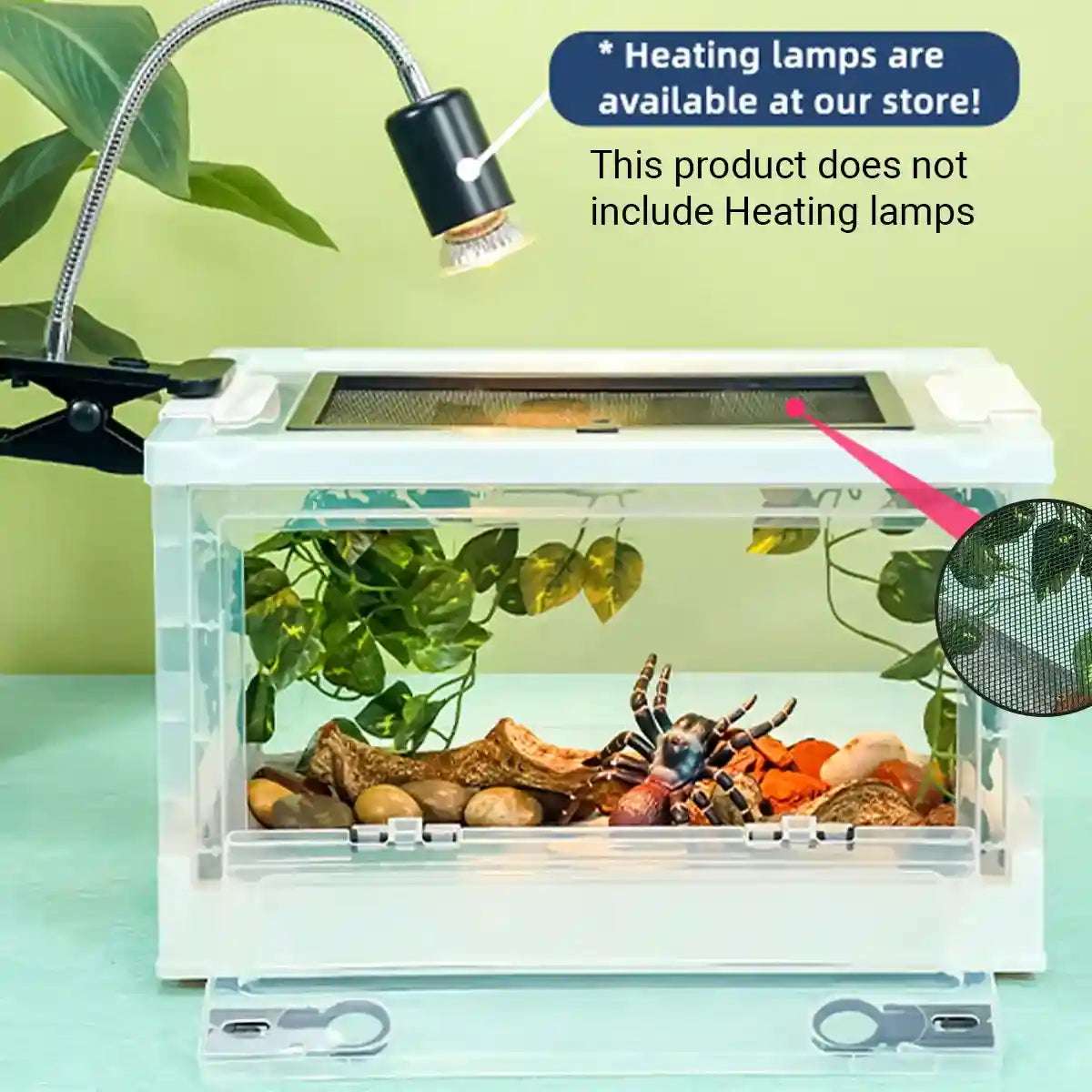 Foldable Transparent Small Pet Breeding Box with Mesh Lid
