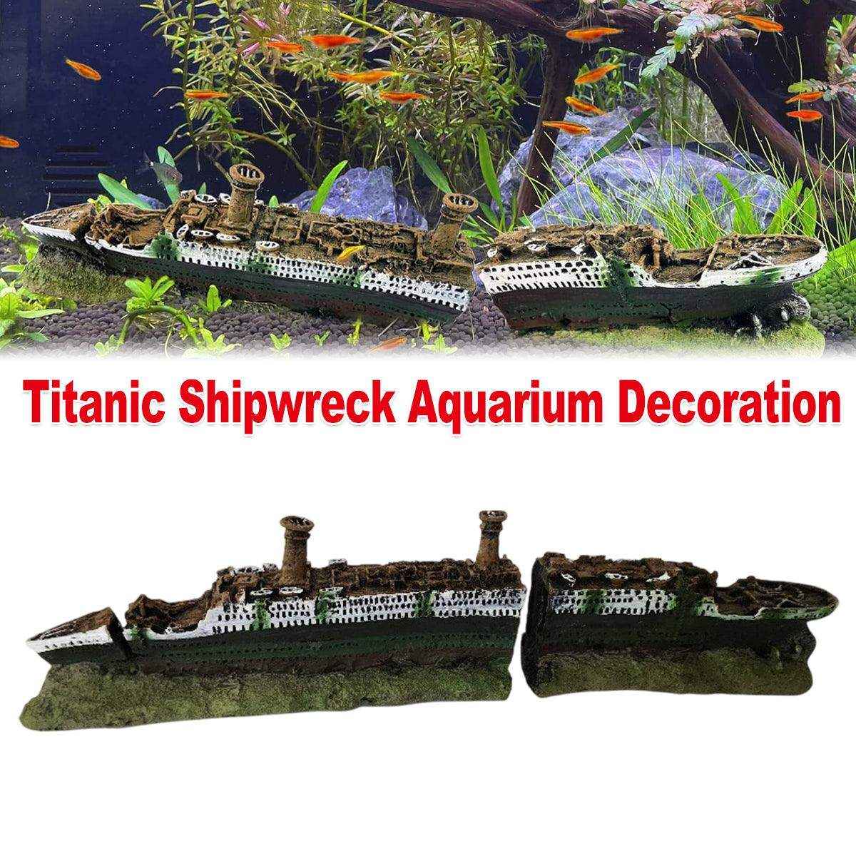 Titanic Shipwreck Aquarium Decoration Realistic Resin Design for Fish Tanks