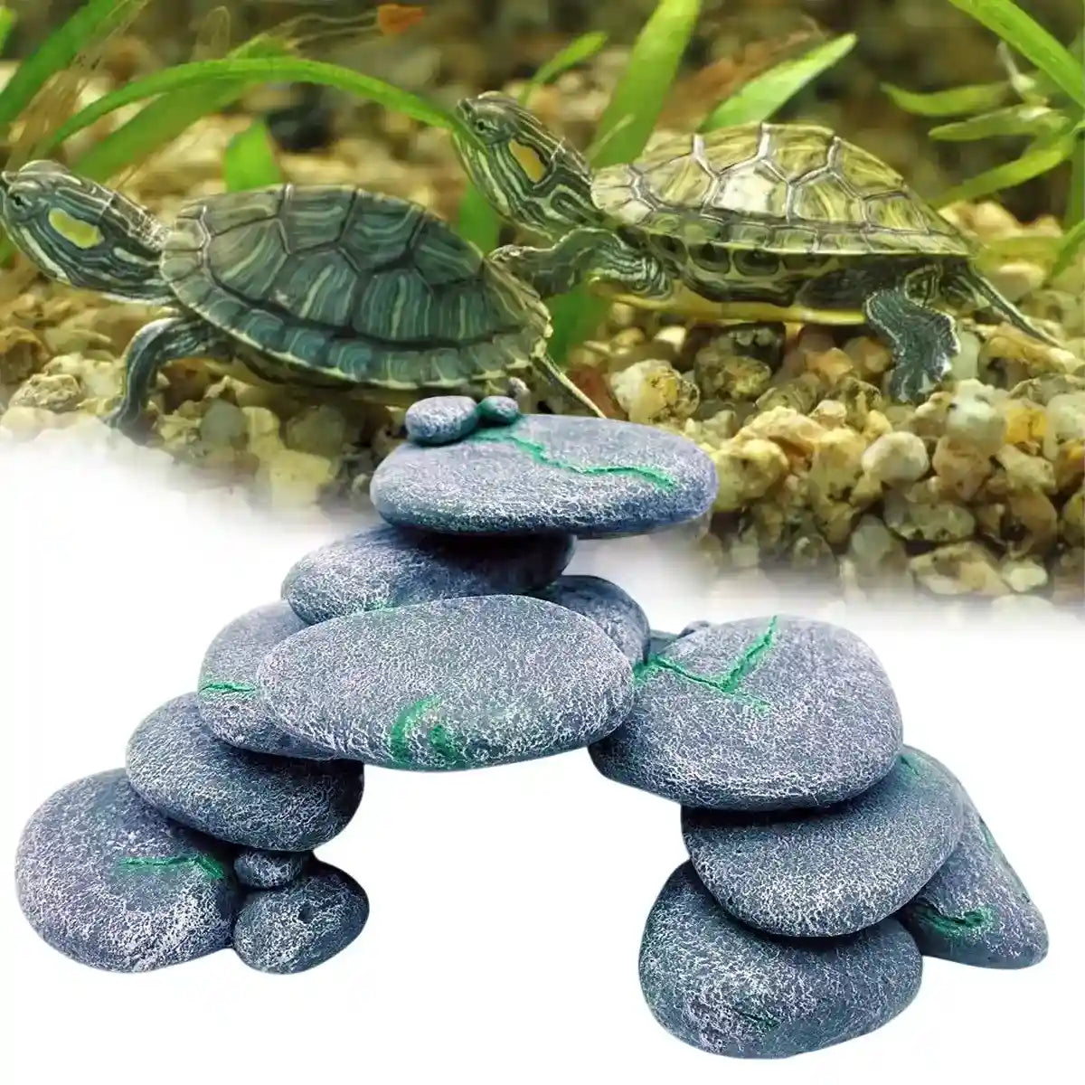 Turtle Basking Platform Aquarium Climbing Rock Decoration