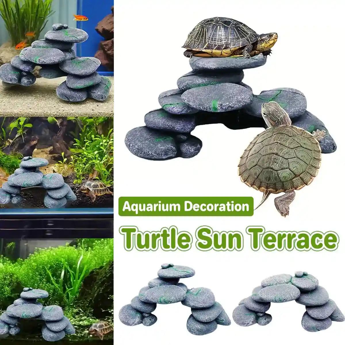 Turtle Basking Platform Aquarium Climbing Rock Decoration
