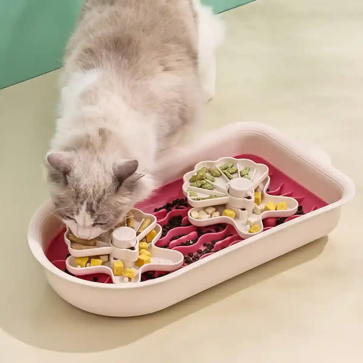 Interactive Rotating Puzzle Slow Feeder Bowl for Small & Medium Dogs