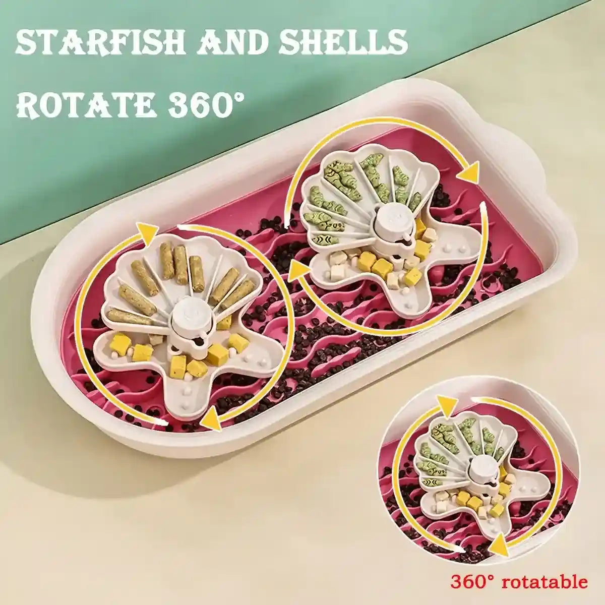 Interactive Rotating Puzzle Slow Feeder Bowl for Small & Medium Dogs