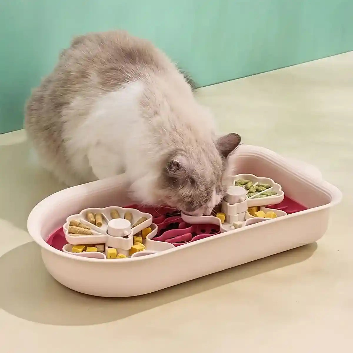 Interactive Rotating Puzzle Slow Feeder Bowl for Small & Medium Dogs