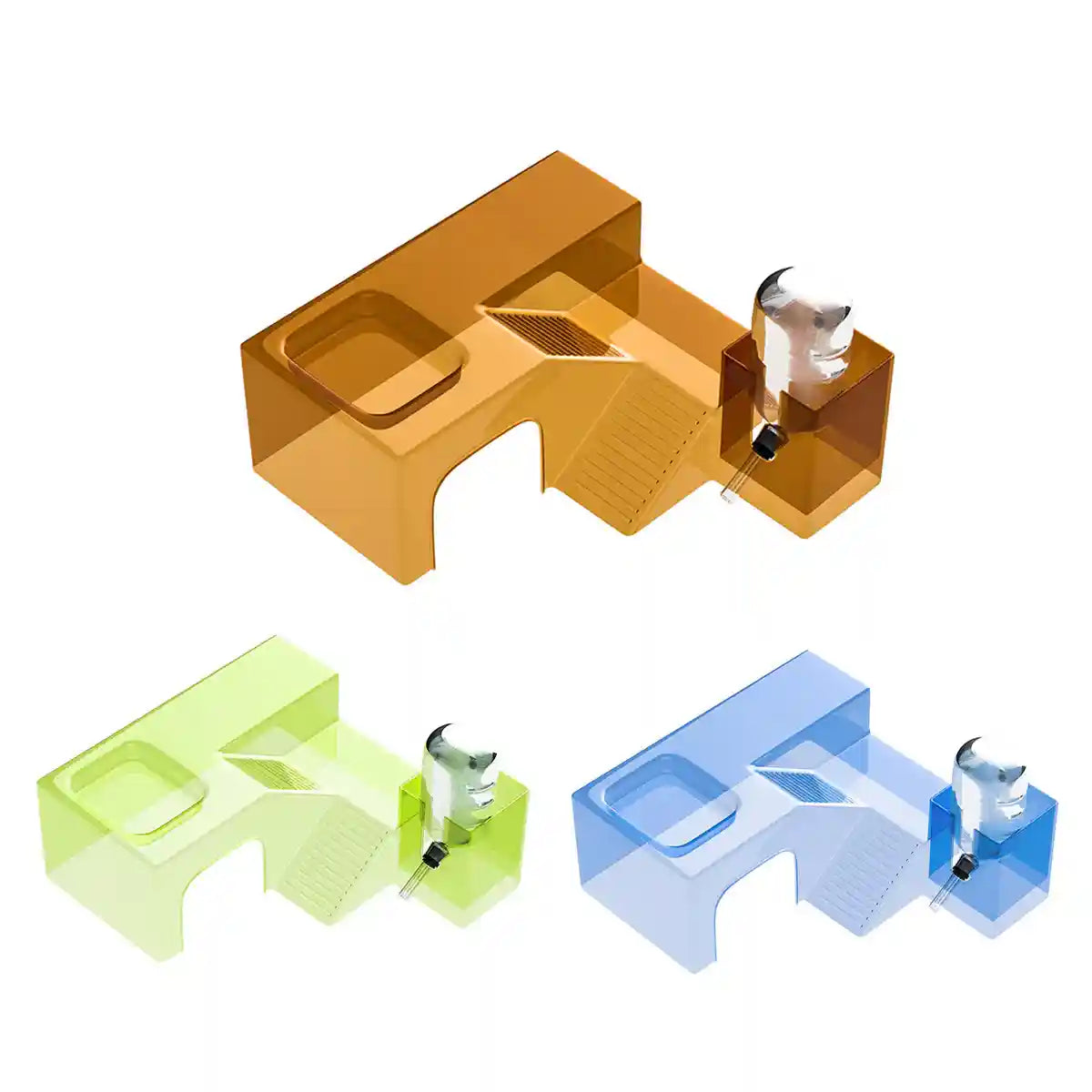 Transparent Hamster Platform With Bottle & Feeder