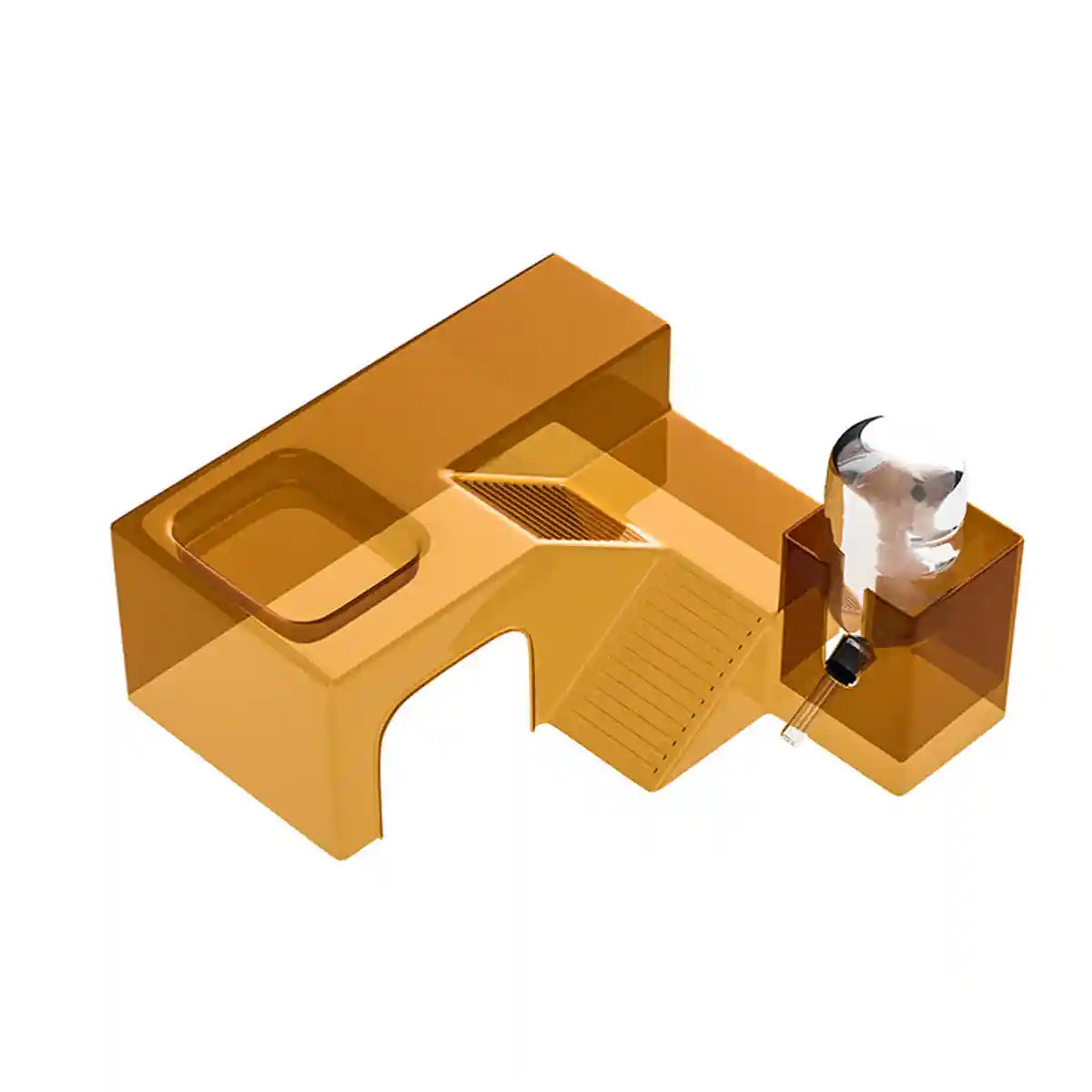 Transparent Hamster Platform With Bottle & Feeder