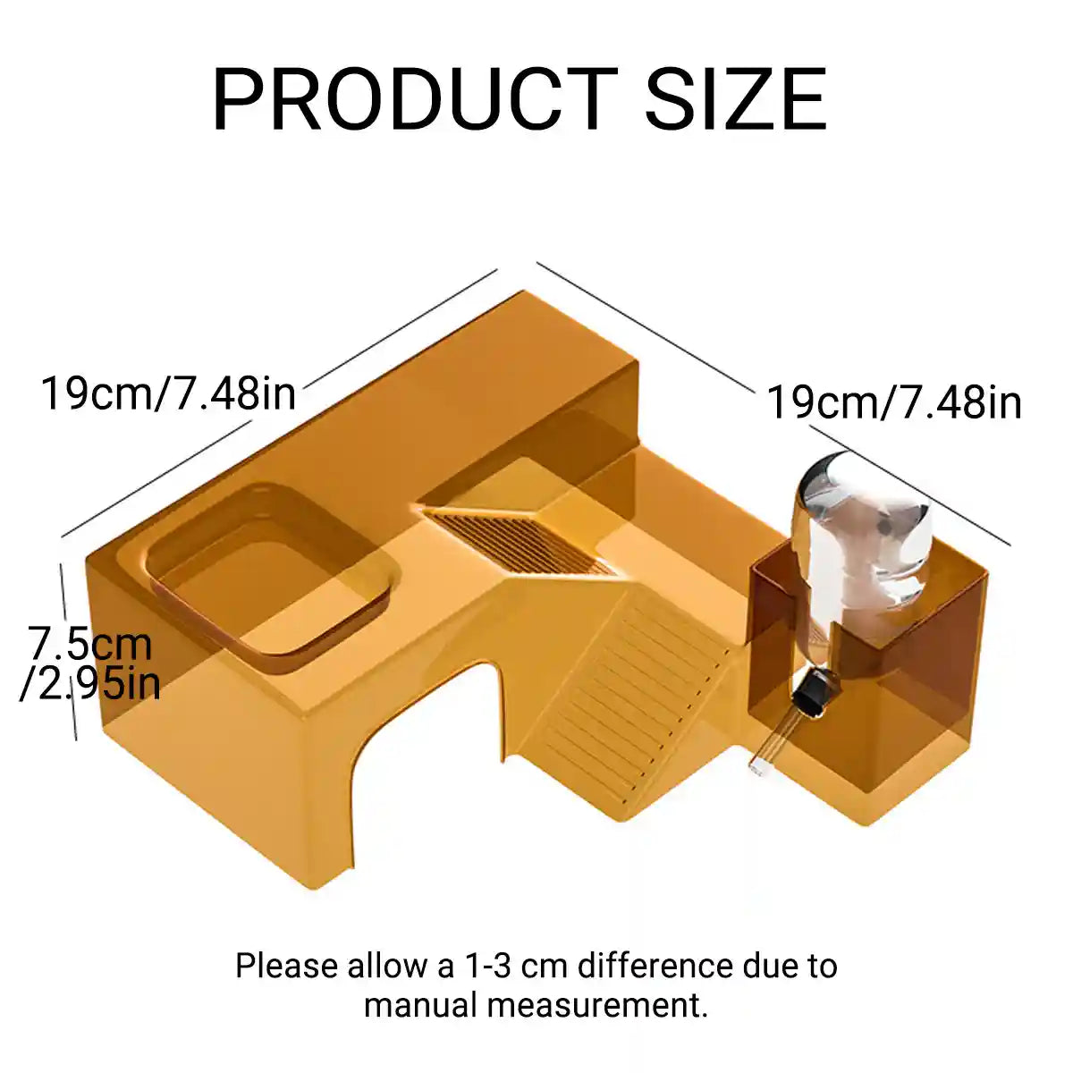 Transparent Hamster Platform With Bottle & Feeder