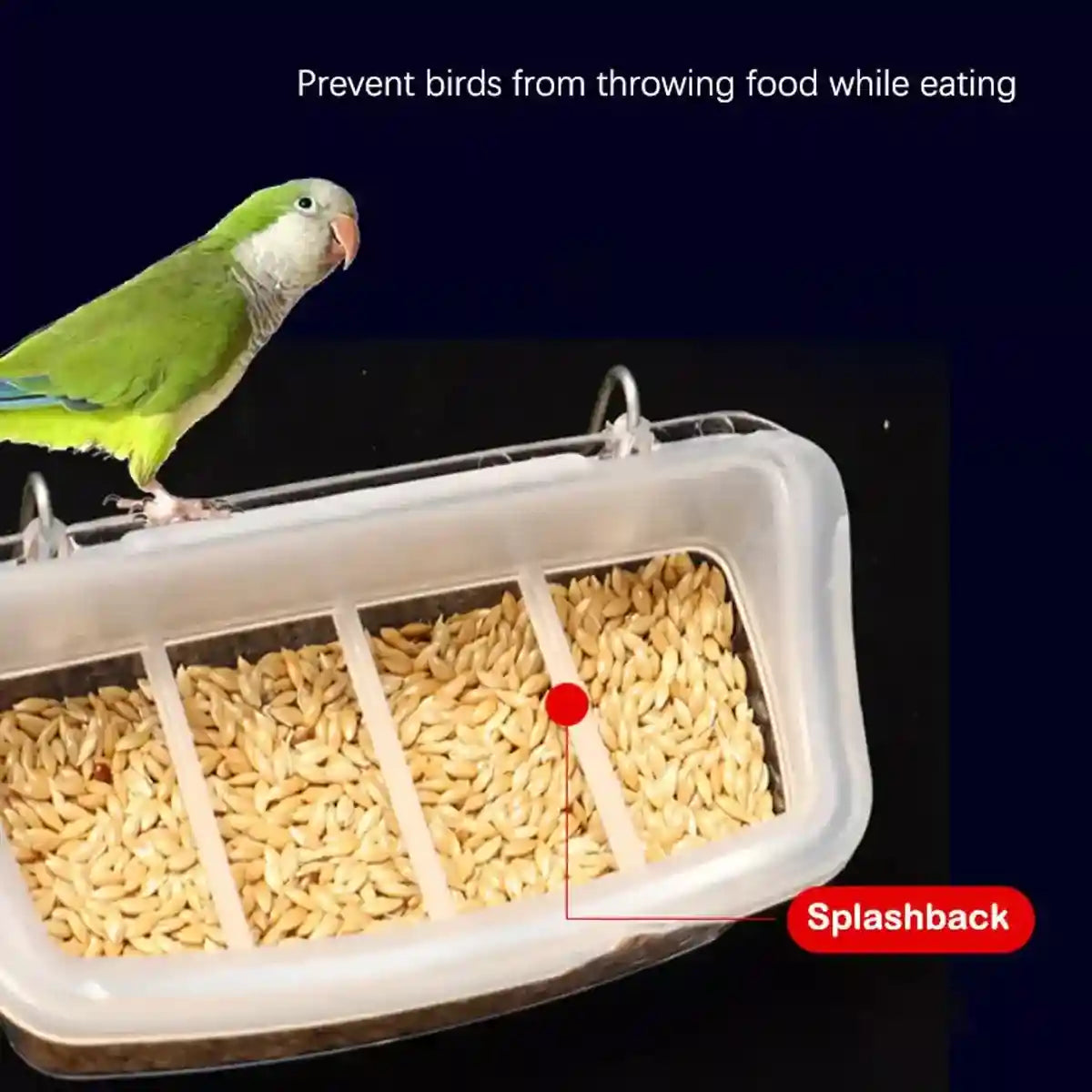 Transparent Bird Seed Feeders for Small Pets with Anti-Splash Design