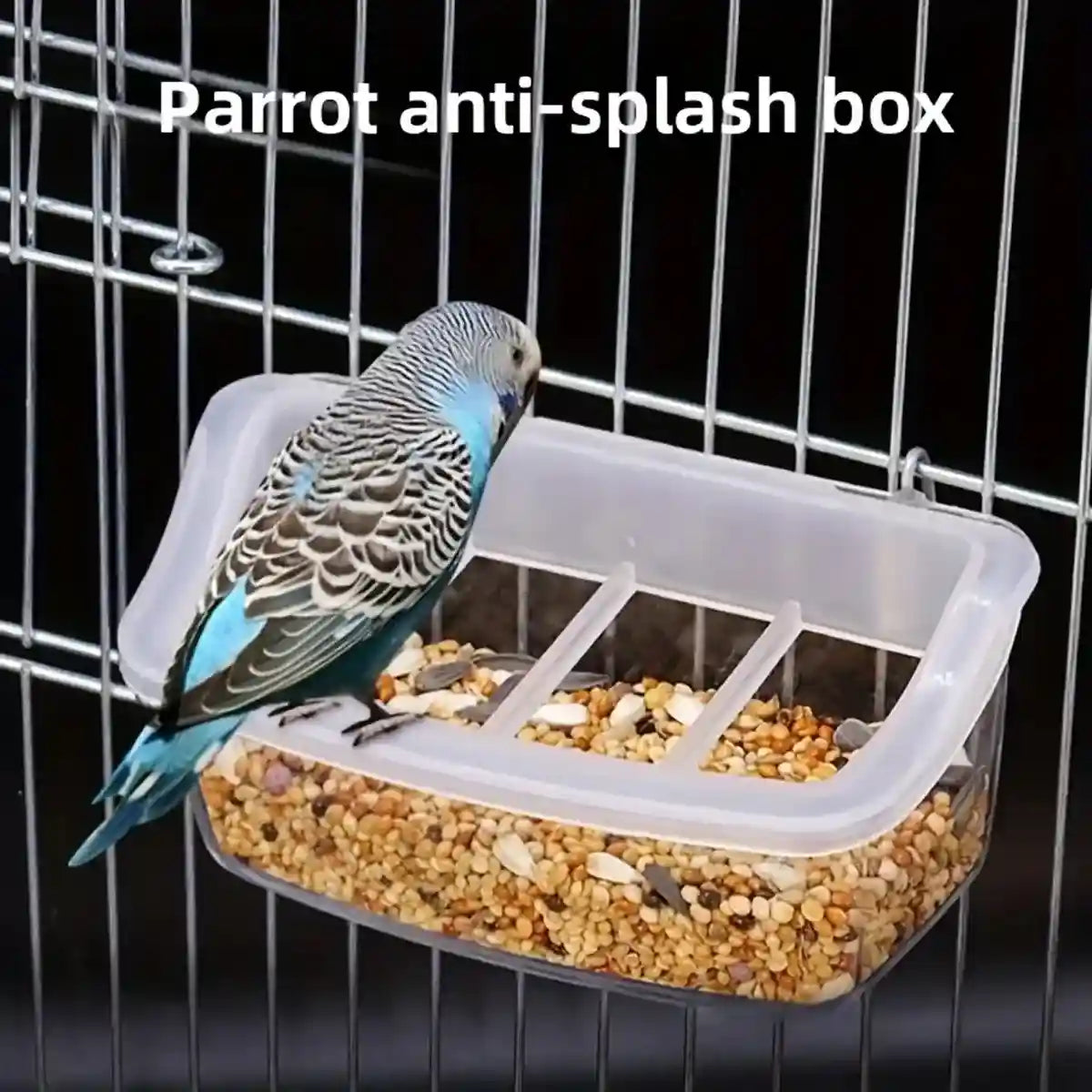 Transparent Bird Seed Feeders for Small Pets with Anti-Splash Design