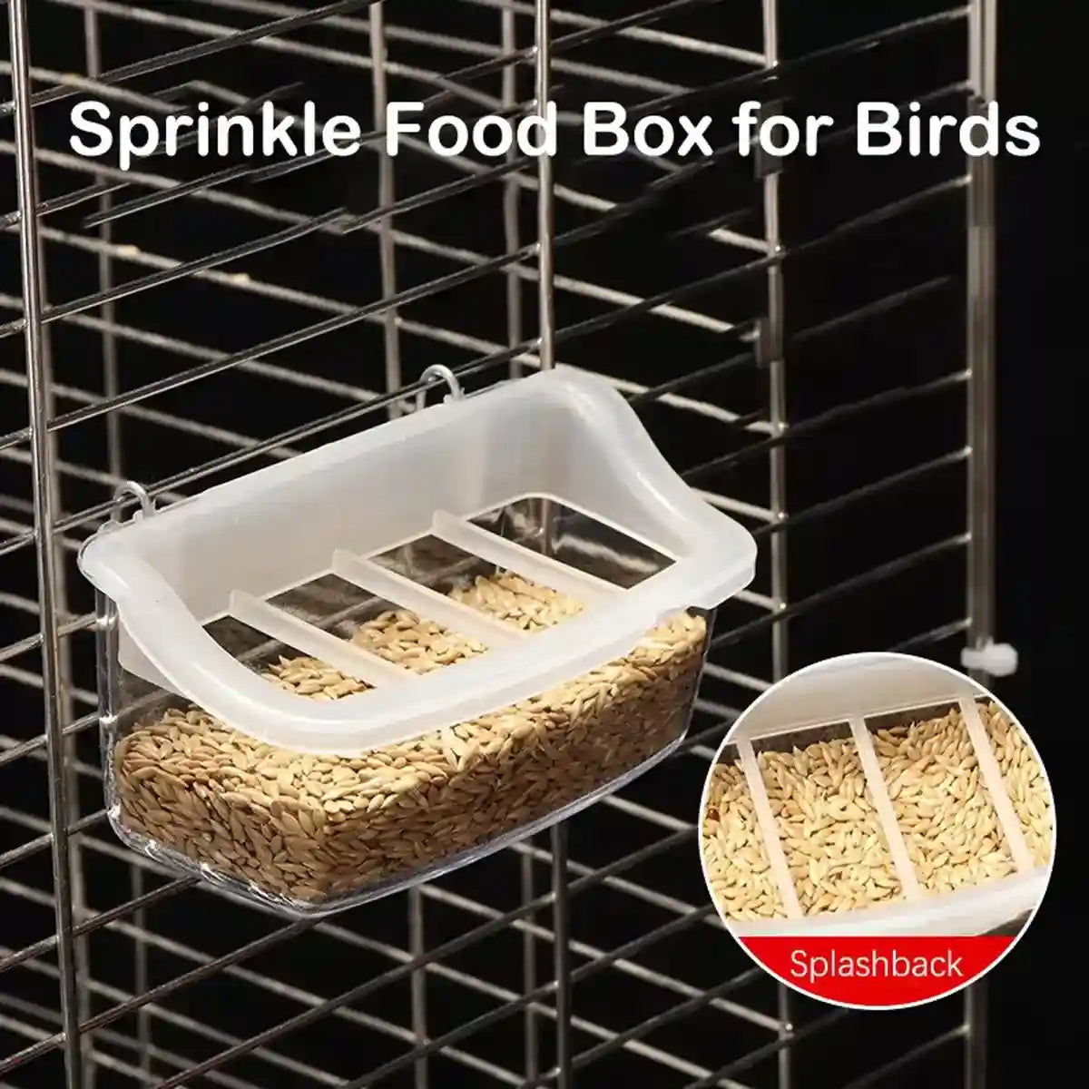 Transparent Bird Seed Feeders for Small Pets with Anti-Splash Design