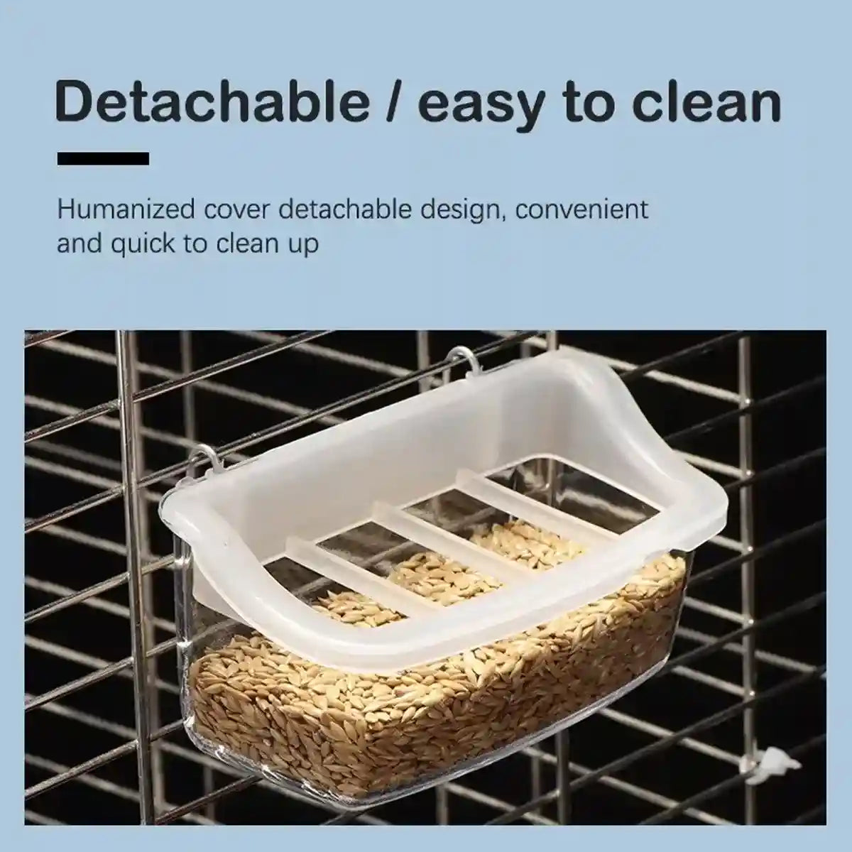 Transparent Bird Seed Feeders for Small Pets with Anti-Splash Design