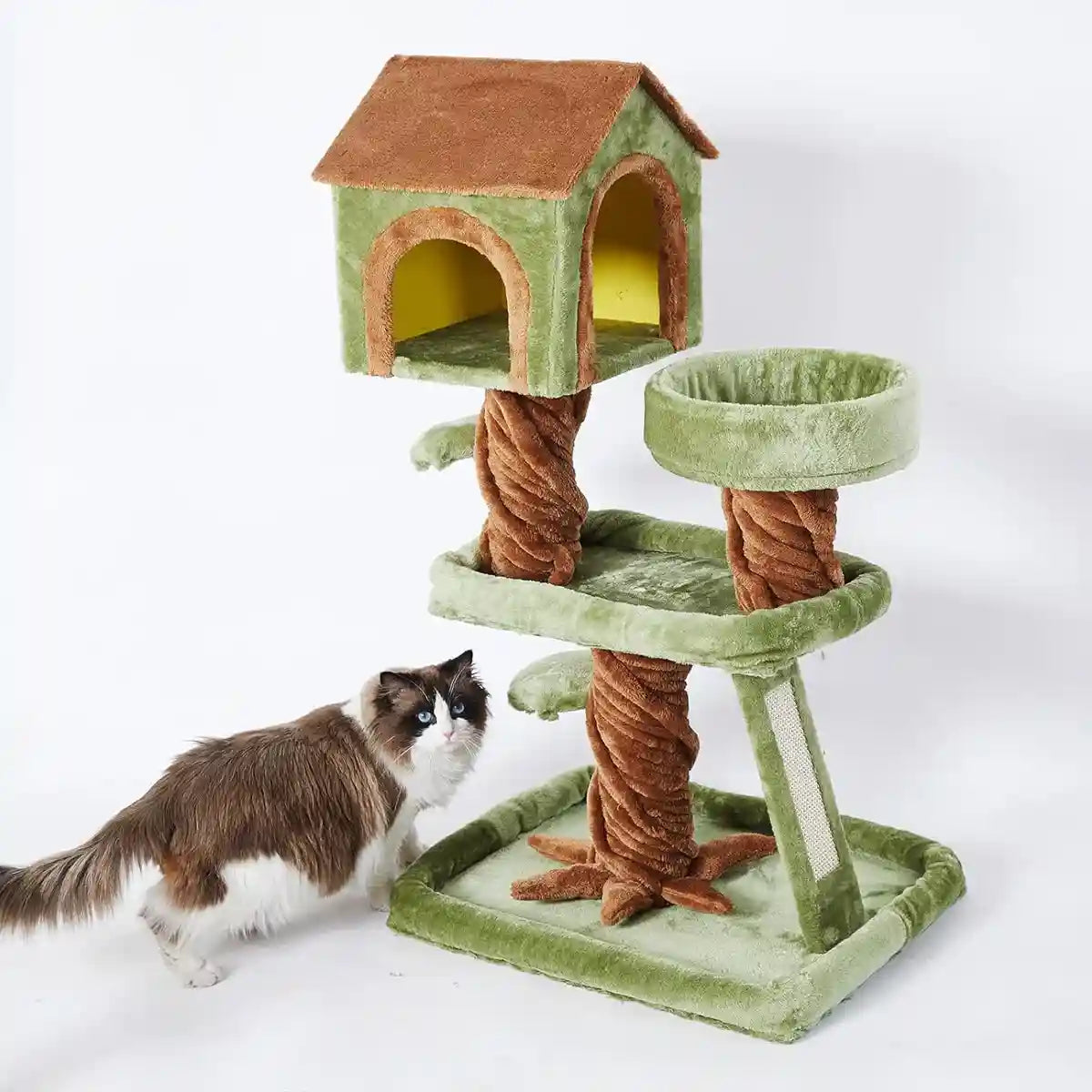 Multi-Level Modern Cat Tree With Cozy Condo And Scratching Board