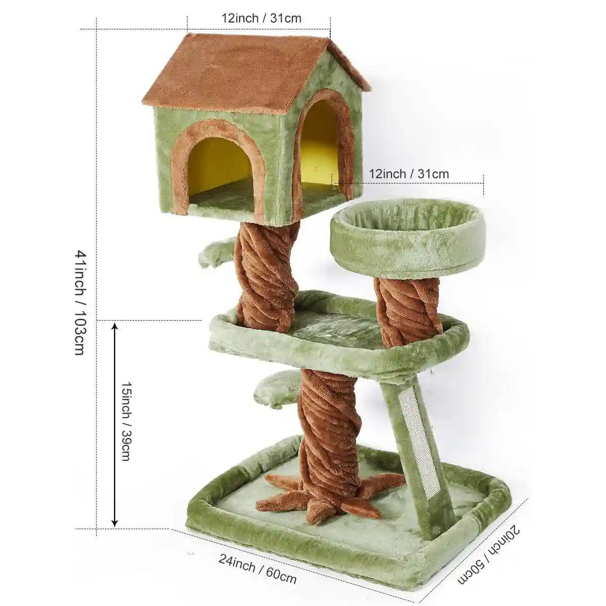 Multi-Level Modern Cat Tree With Cozy Condo And Scratching Board