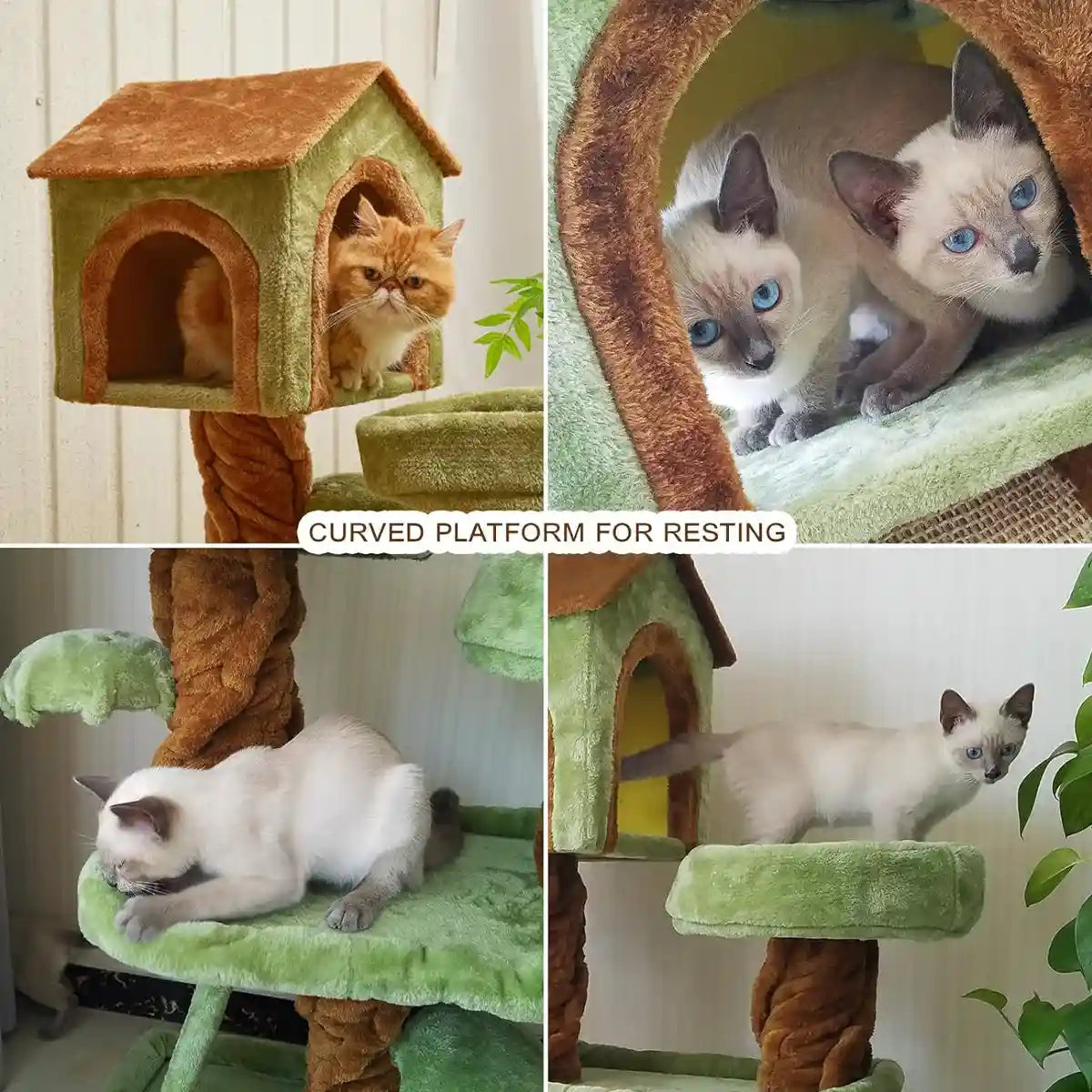 Multi-Level Modern Cat Tree With Cozy Condo And Scratching Board