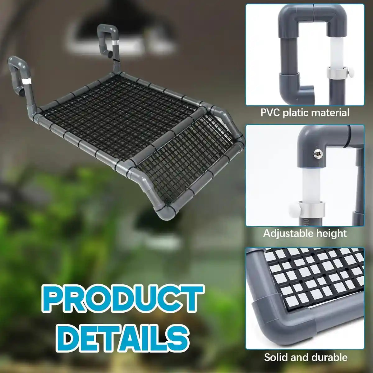 Adjustable Turtle Basking Platform With Non-Slip Ramp For Aquariums