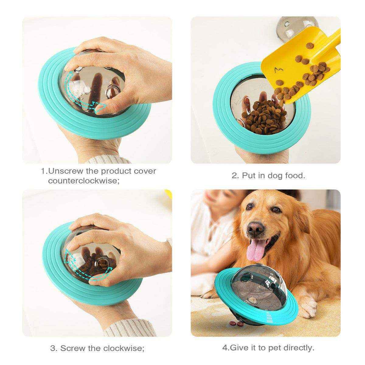 UFO Pet Treat Toy Interactive Food Dispenser for Dogs & Cats