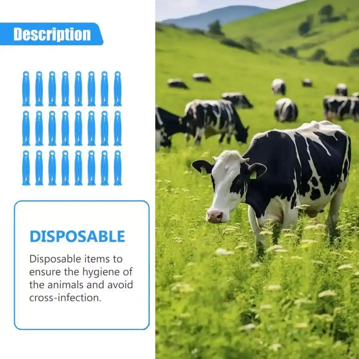 100 PCS Veterinary Umbilical Cord Clamps for Livestock Disposable Tool