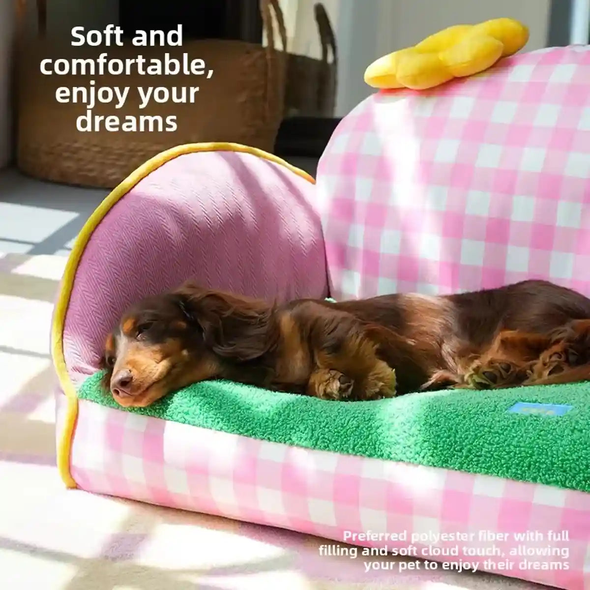 Multi Colour Pet Sofa Bed Removable and Washable for Pets Resting Playing Use