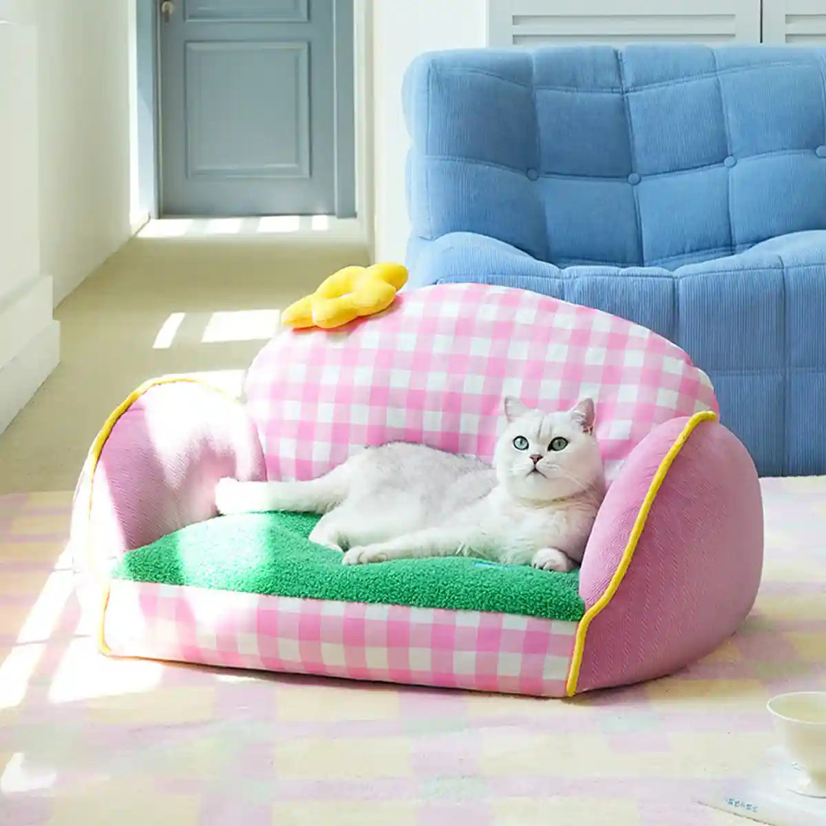 Multi Colour Pet Sofa Bed Removable and Washable for Pets Resting Playing Use