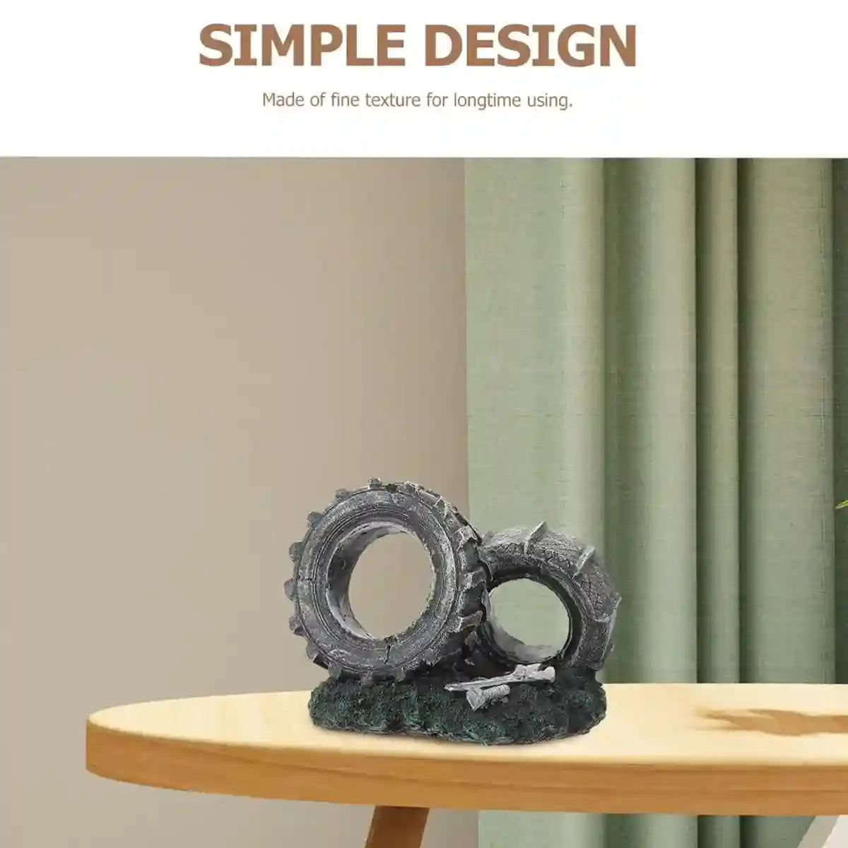 Vintage Resin Tire Ornament for Fish Tanks – Aquarium Decoration