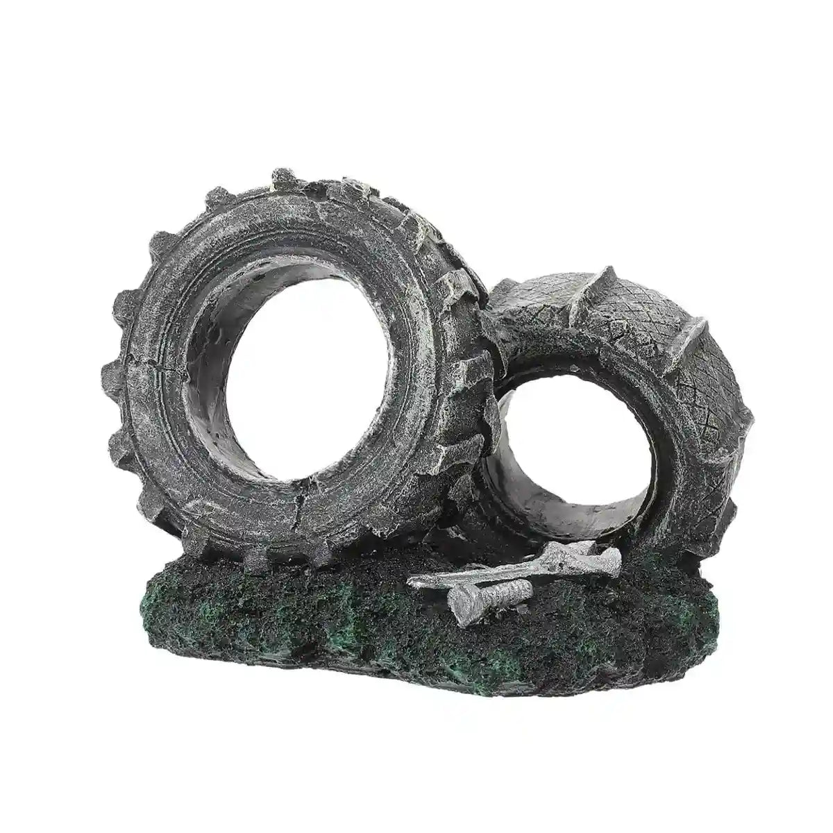 Vintage Resin Tire Ornament for Fish Tanks – Aquarium Decoration