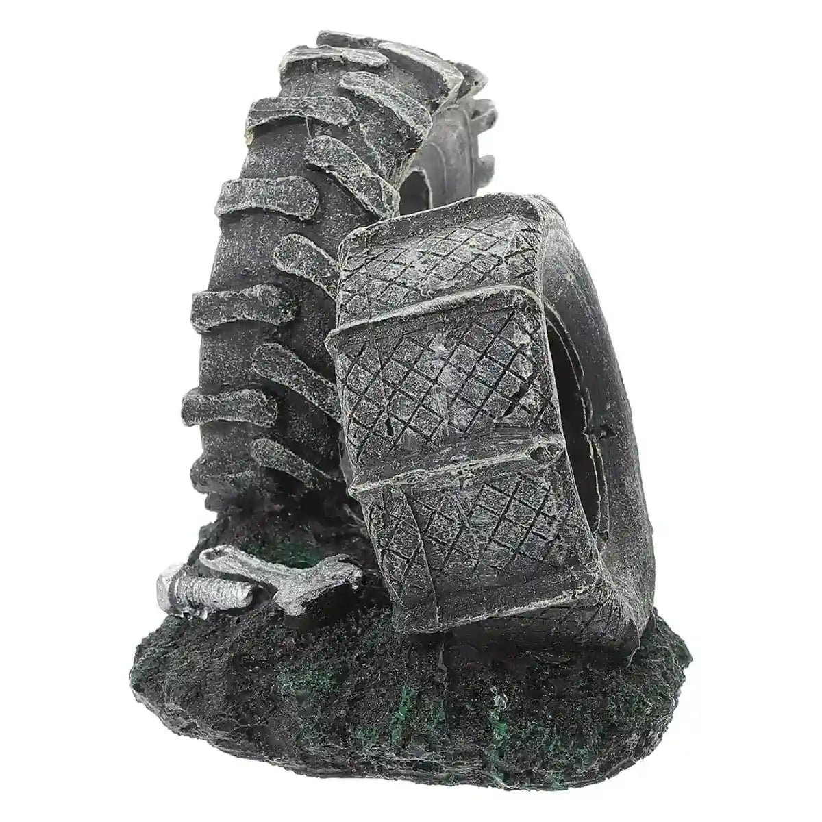 Vintage Resin Tire Ornament for Fish Tanks – Aquarium Decoration