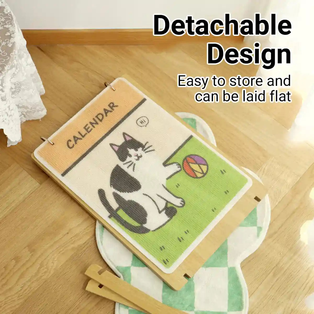 Vertical Calendar Cat Scratch Board Foldable Carpet Cat Scratcher
