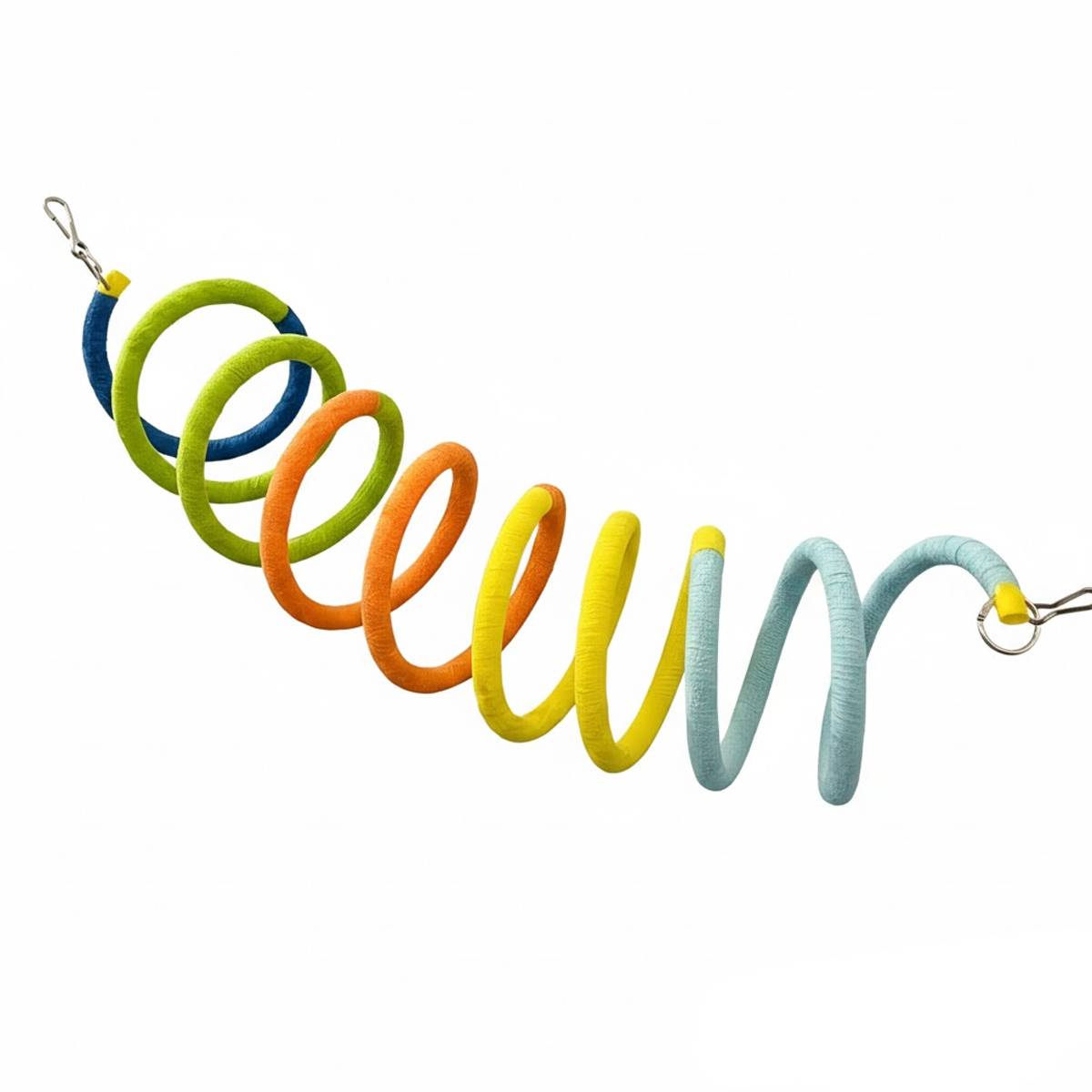 Vibrant Colour Stretchy Spiral Bird Swing Toy for Parrots & Budgies