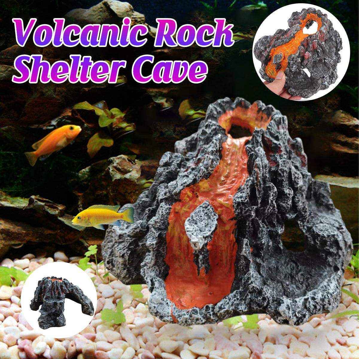 Volcanic Rock Aquarium Decoration Resin Fish Tank Shelter Cave