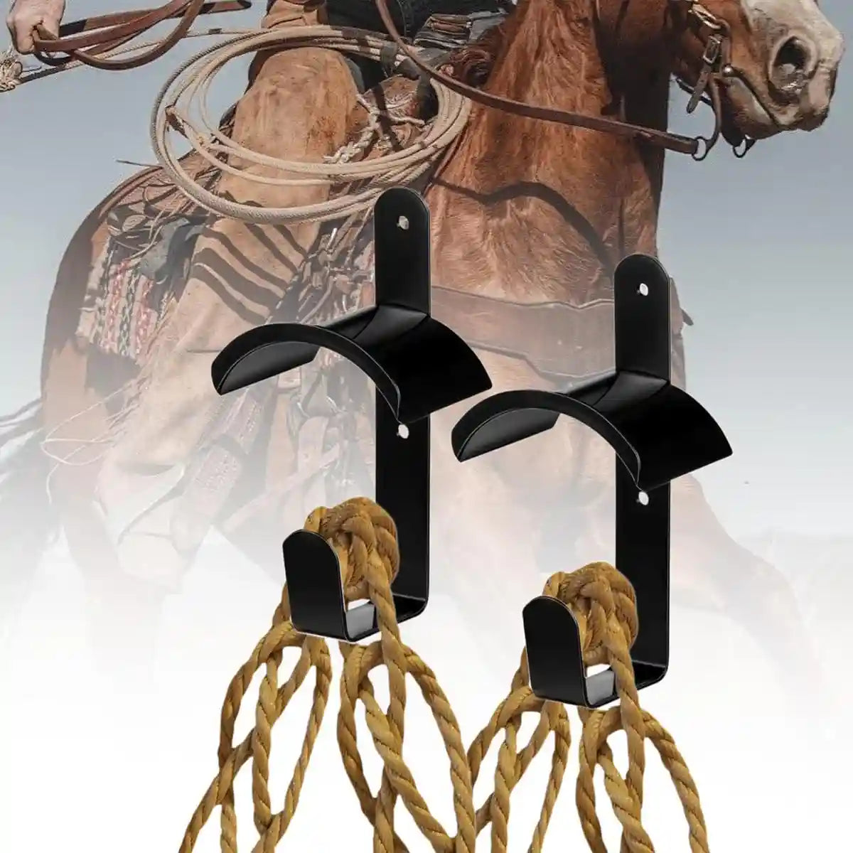 Horse Saddle Rack Wall Hooks Heavy-Duty Iron 2PCS