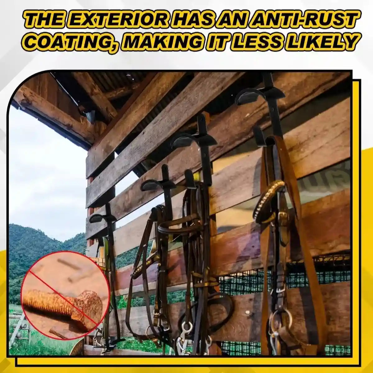 Horse Saddle Rack Wall Hooks Heavy-Duty Iron 2PCS