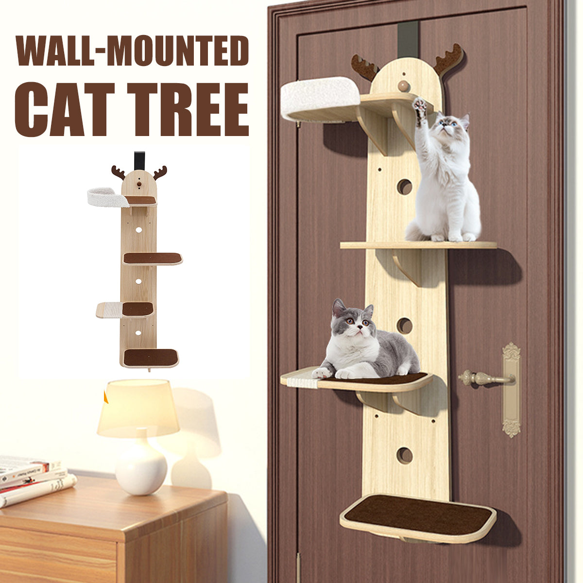Wall Mounted Cat Tree for Door Installation